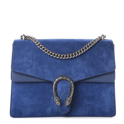 gucci suede medium dionysus shoulder bag blue|gucci dionysus bag suede.